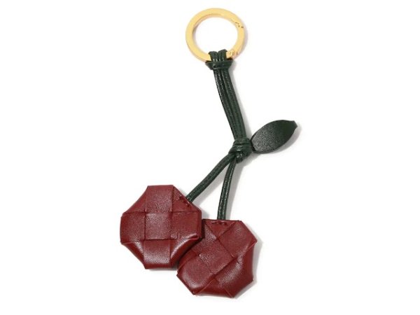 Cherry Leather Keychain
