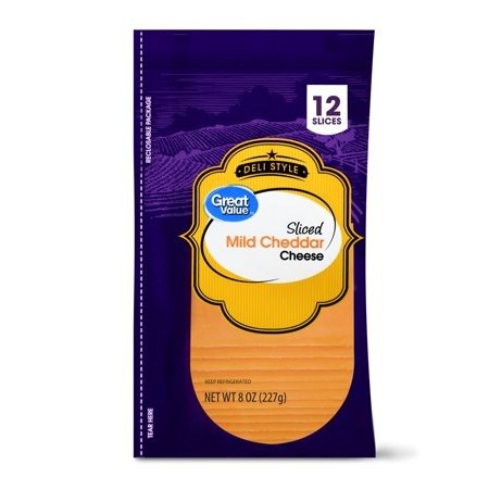 Deli Style Sliced Mild Cheddar Cheese, 12 count, 8 oz