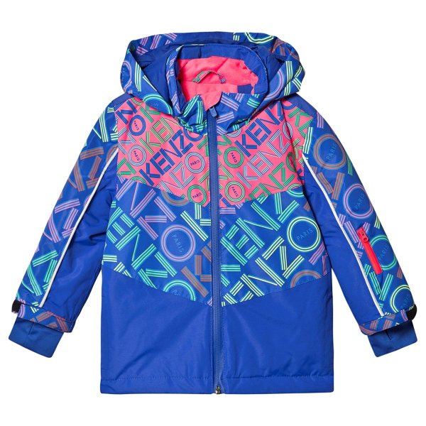Blue and Pink Logo Neon Ski Jacket | AlexandAlexa