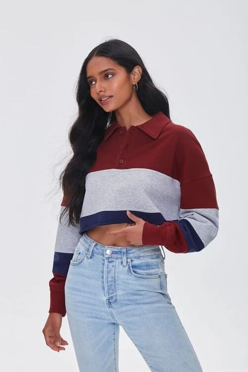 Colorblock French Terry Pullover
