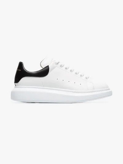 white chunky sole leather sneakers