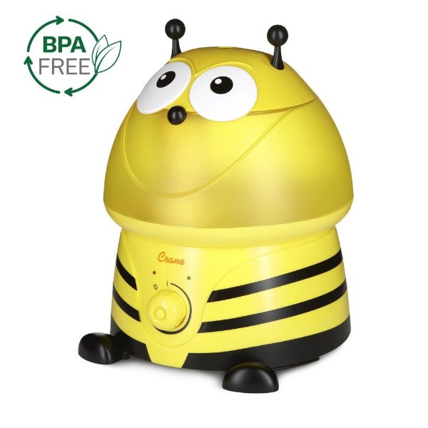 Crane Adorable Ultrasonic Cool Mist Humidifier in Bumble Bee with Filter-EE-8246BF - The Home Depot