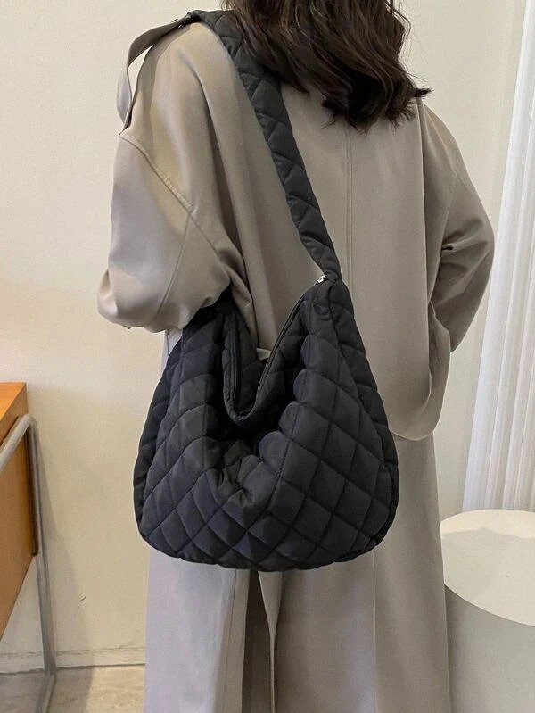 Minimalist Quilted Hobo Bag