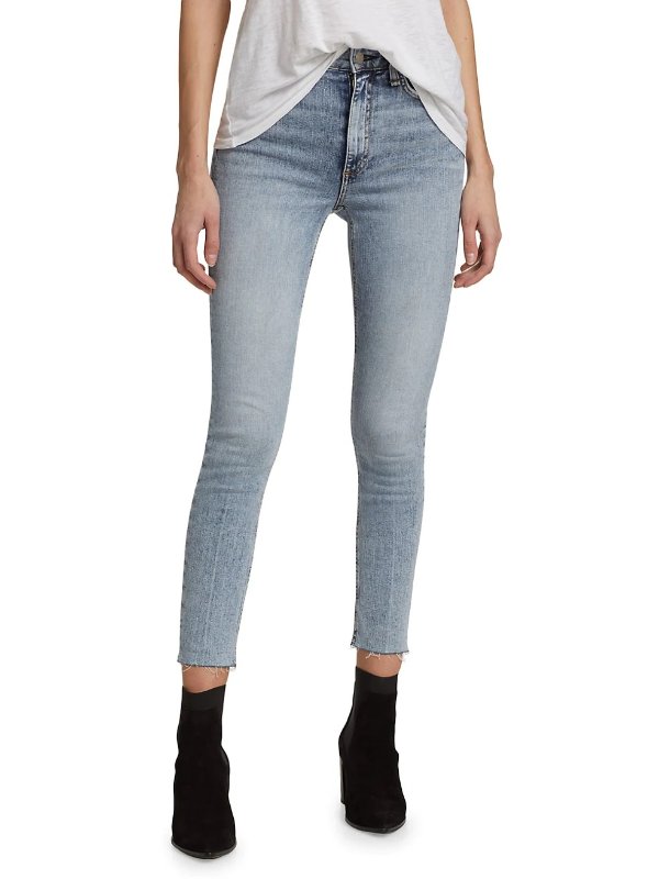 Nina High-Rise Raw-Edge Skinny Jeans