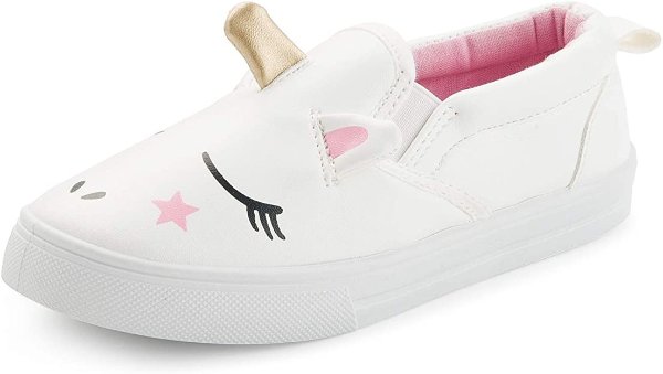 K KomForme Toddler Sneakers for Girls Slip On Loafers & Moccasins Lazy Kids Shoes