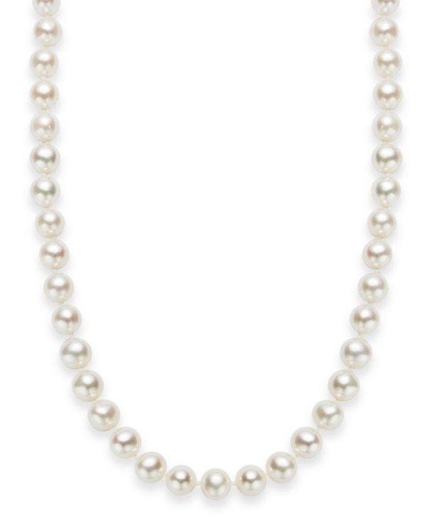 18" Cultured Freshwater Pearl Strand Necklace (7-8mm) in Sterling Silver