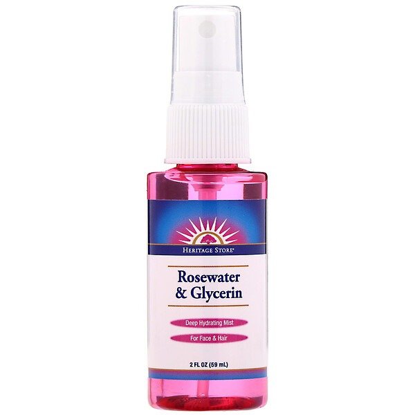 Rosewater & Glycerin, Atomizer Mist Spray, 2 fl oz (59 ml)