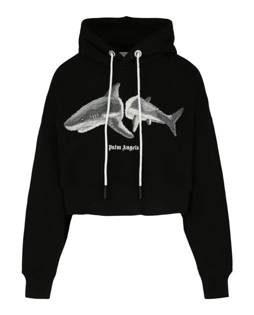 shark cropped hoodie