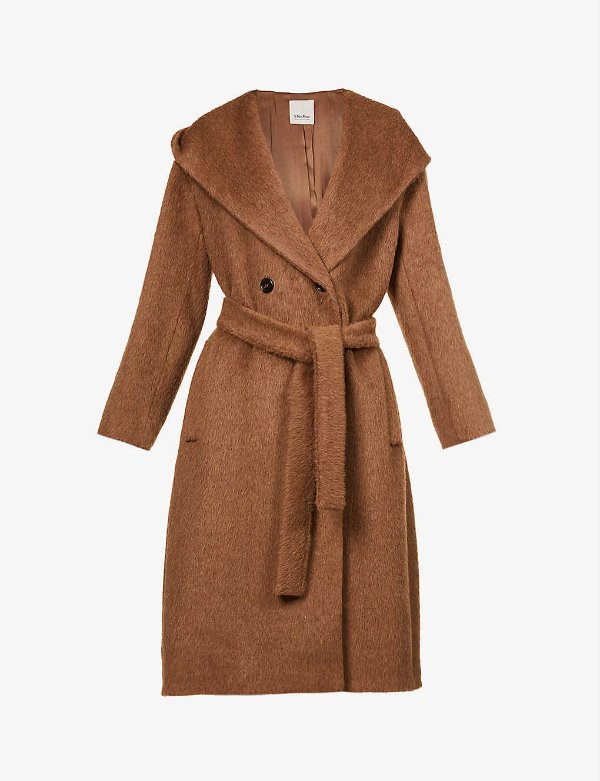 Egeria alpaca, wool and cashmere-blend coat