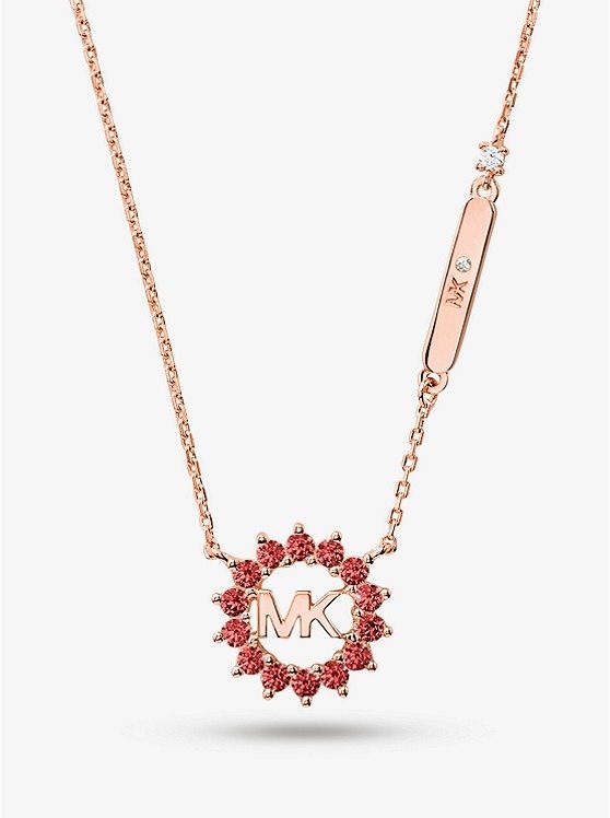 14K Rose Gold-Plated Sterling Silver Logo Necklace
