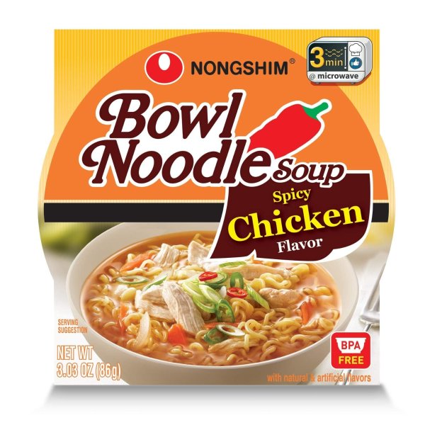 12-Count Nongshim Bowl Noodle Soup Spicy Chicken
