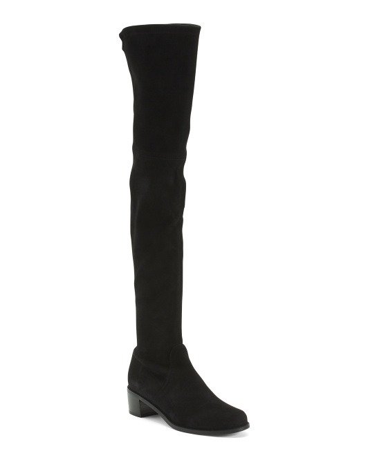 Made In Spain Suede Over The Knee Heeled Boots