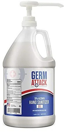 Germ Attack Antibacterial Gel Hand Sanitizer, Unscented, 1 Gallon