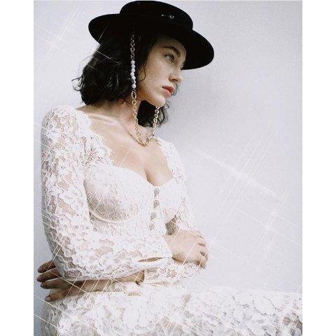 self-portrait Self-Portrait Ivory Fine Corded Lace Tiered Midi