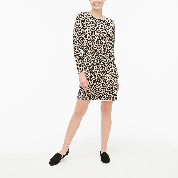 Leopard sweater-dress