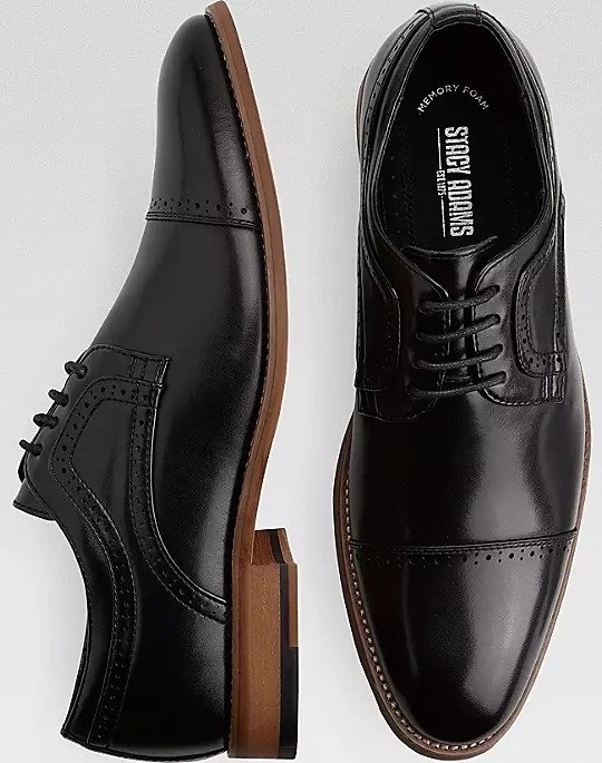 Stacy Adams Dickinson Black Cap-Toe Oxfords - Men's Shoes | Men's Wearhouse
