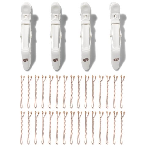 T3Clip Kit with 4 Alligator Clips and 30 Rose Gold Bobby Pins