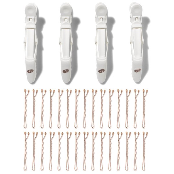 Clip Kit with 4 Alligator Clips and 30 Rose Gold Bobby Pins