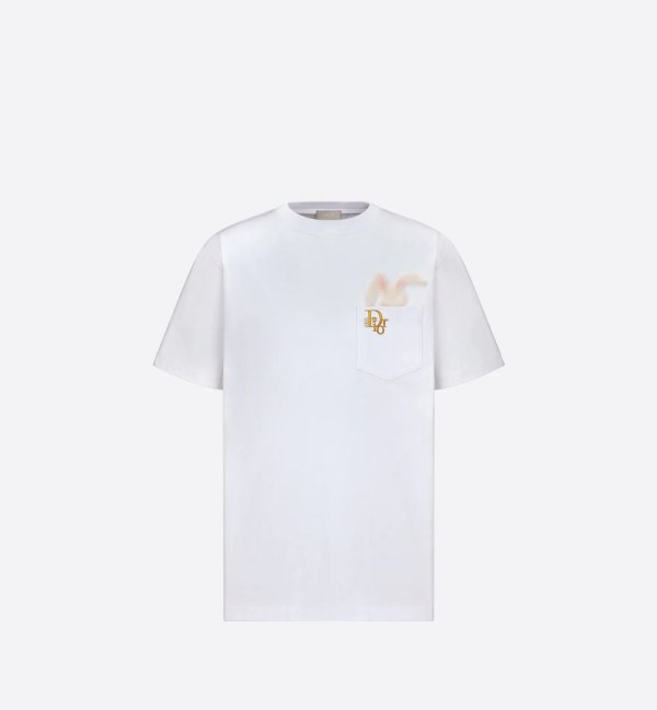 Relaxed-Fit DIOR BY ERL T-Shirt White Cotton Jersey