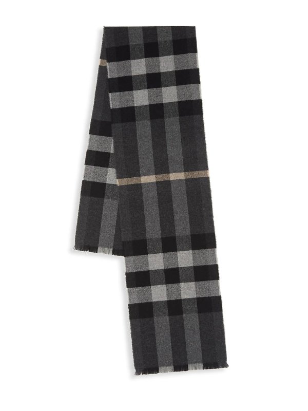 Wool and Cashmere Plaid Scarf