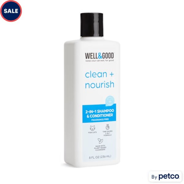 Well & Good 2-in-1 Shampoo and Conditioner for Cats, 8 fl. oz. | Petco