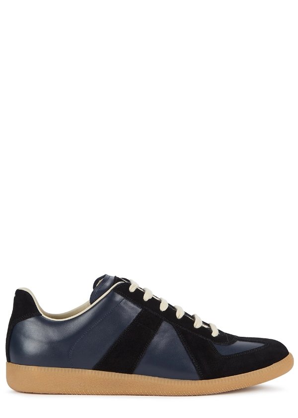 Replica navy leather sneakers