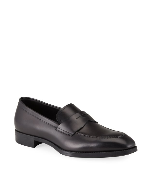 Men's Smooth Leather Penny Loafers
