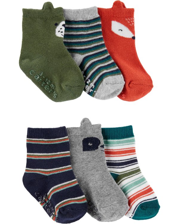 6-Pack Animal Socks