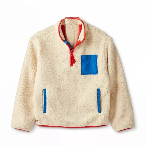 Kids' Adaptive Contrast Pocket Sherpa Jacket - LEGO® Collection x Target Cream