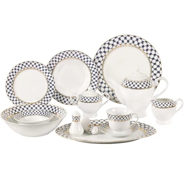 Jeanette 57 Piece Porcelain Dinnerware Set, Service for 8Jeanette 57 Piece Porcelain Dinnerware Set, Service for 8Ratings & ReviewsQuestions & AnswersShipping & ReturnsMore to Explore