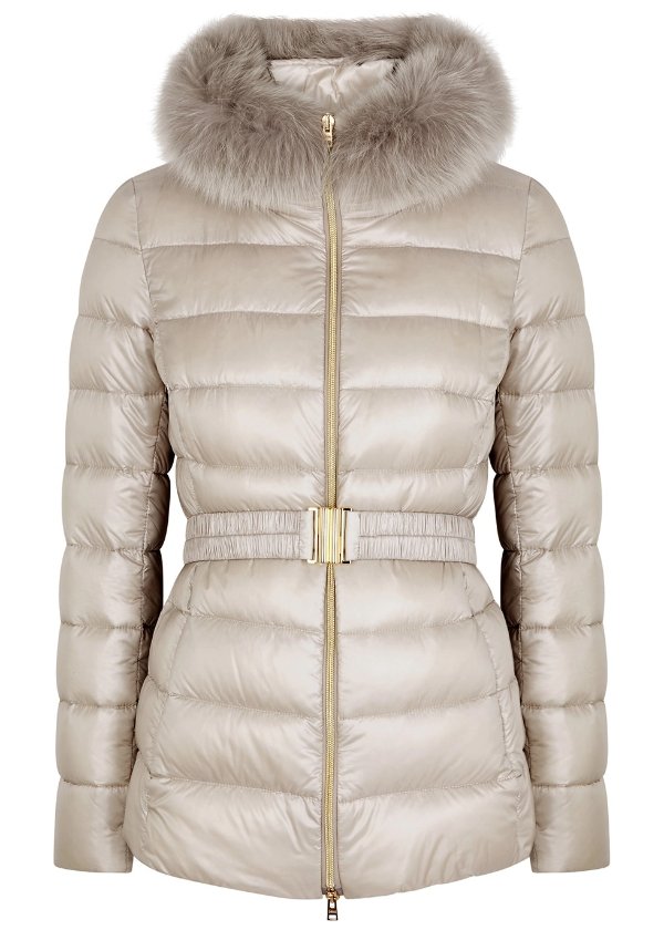 Iconic fur-trimmed shell jacket