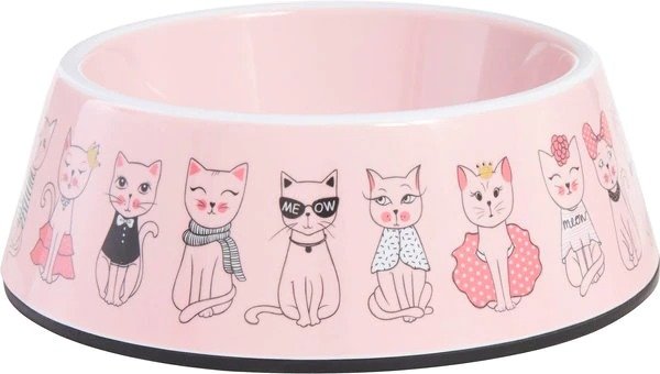 Pink Cute Cats Melamine Bowl, 1.5 cup, 1 count