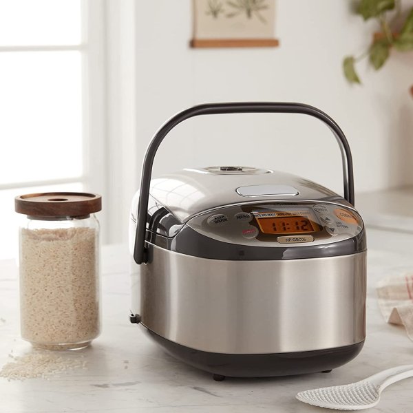 NP-GBC05XT Induction Heating System Rice Cooker and Warmer, 0.54 L, Stainless Dark Brown