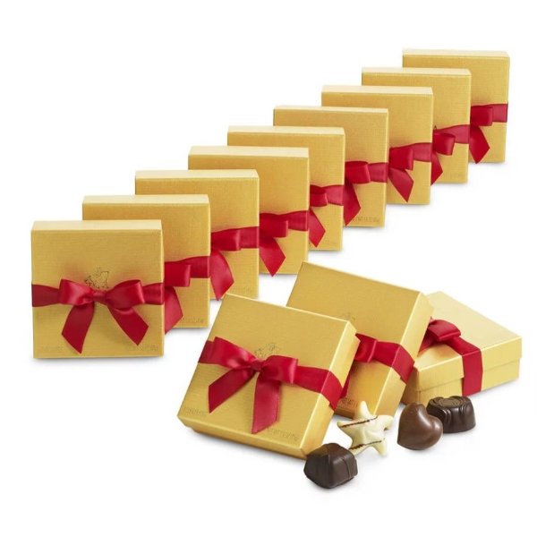 Assorted Chocolate Gold Favor, Red Ribbon | GODIVA