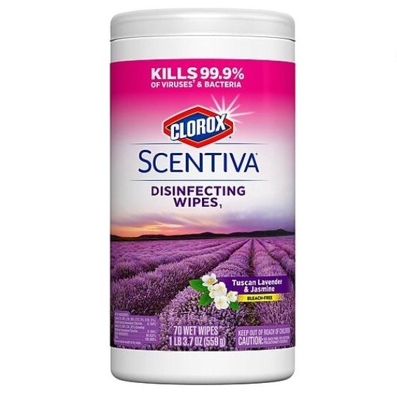 Clorox Scentiva Disinfecting Wipes, Floral, 70/Canister