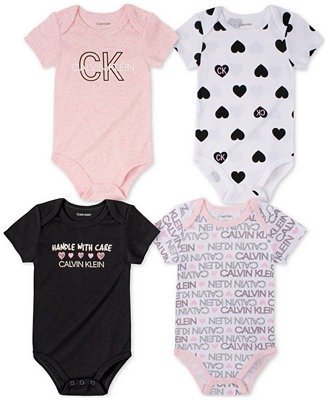 Calvin Klein Baby Girls 4-Pk. Printed Bodysuits