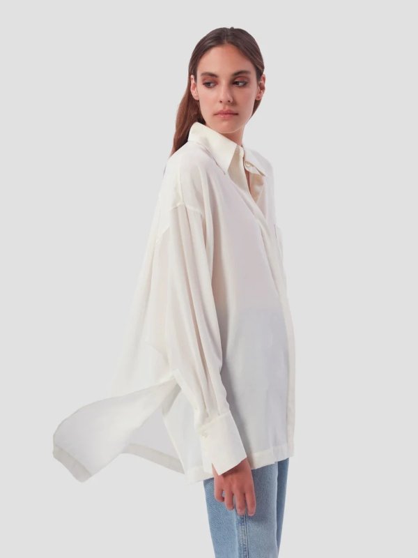 Women's Emile Silk Shirt Nature White