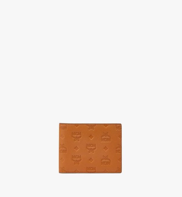 Bifold Wallet w/ Card Case in Embossed Monogram Leather