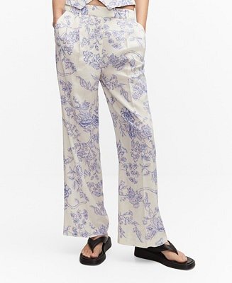 Women's Printed Linen Trousers