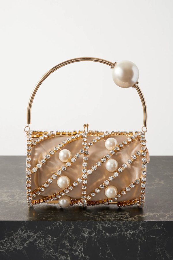 Brigitta embellished 珍珠圆筒包