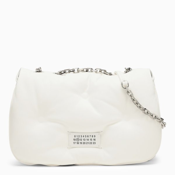 Glam Slam shoulder bag in white leather