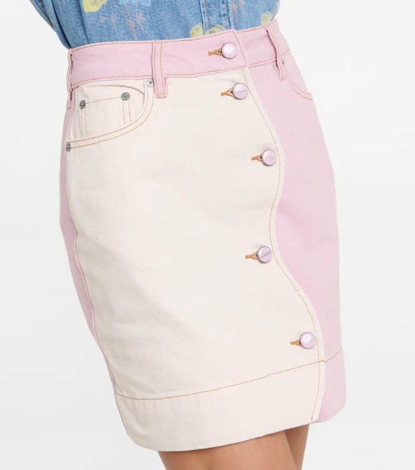 High-rise denim miniskirt