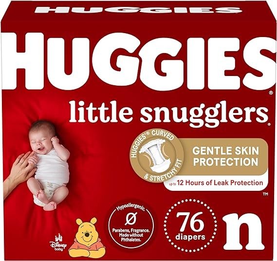Newborn Diapers Little Snugglers Newborn Diapers, Size 1 (up to 10 lbs), 76 Count