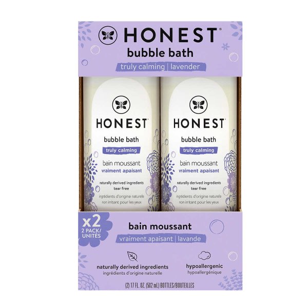 Honest Company Bubble Bath, Truly Calming Lavender, 17.0 fl oz, 2-pack