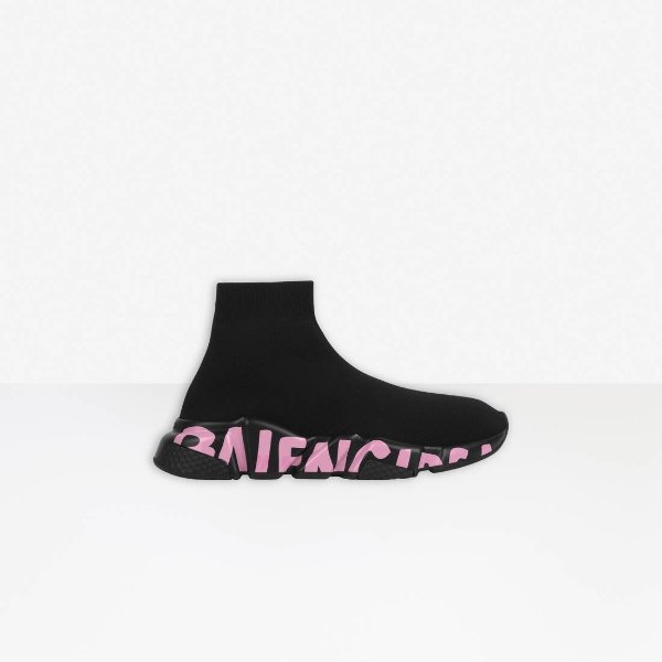 Women's Speed Graffiti Sneaker in Black/pink