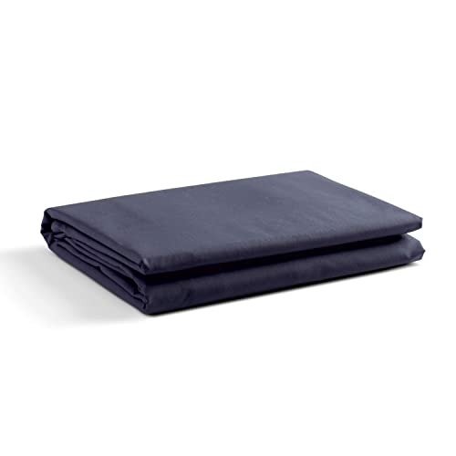 100% Cotton Percale Sheets Twin Size, 1 Flat Sheet- Crisp, Cool and Strong Bed Linen, Luxury Breathable Sheet, Navy Blue