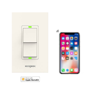 Koogeek Wi-Fi 智能电灯二路开关 支持苹果HomeKit与Siri远程电灯控制