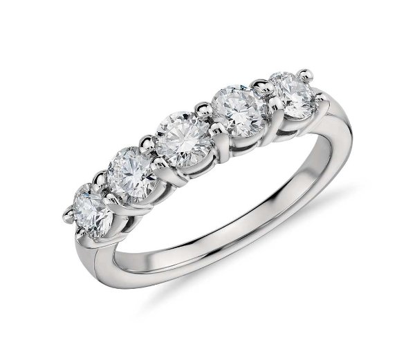 Eternal Five Stone Diamond Ring in Platinum (1 ct. tw.) | Blue Nile