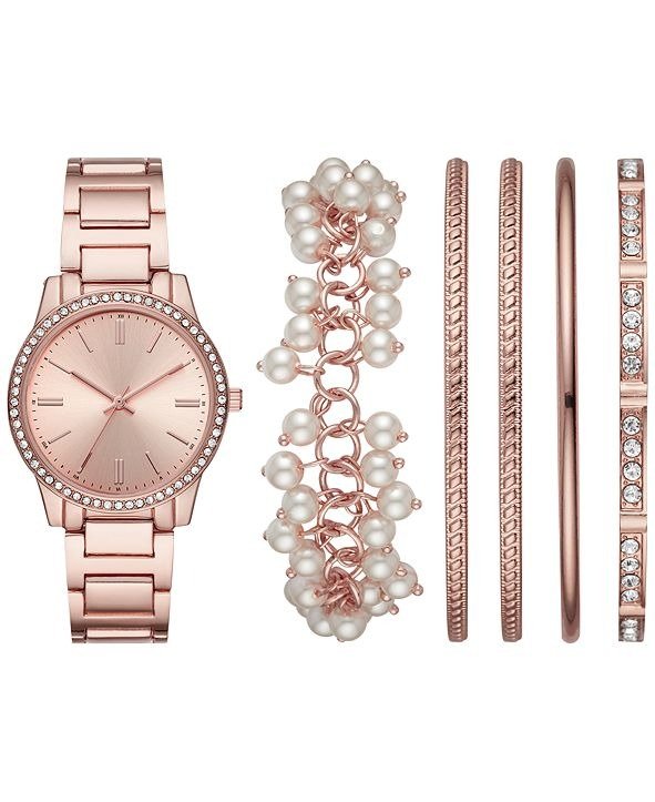 Women's Rose Gold-Tone Bracelet Watch 36mm Box Set