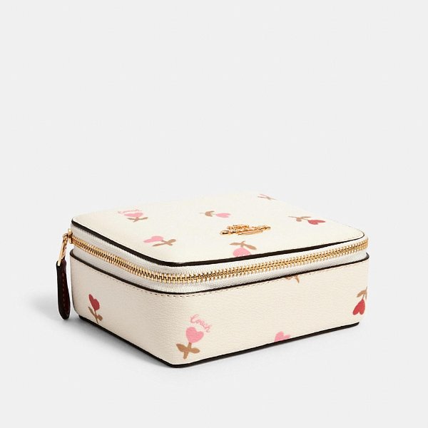 Large Jewelry Box With Heart Floral Print